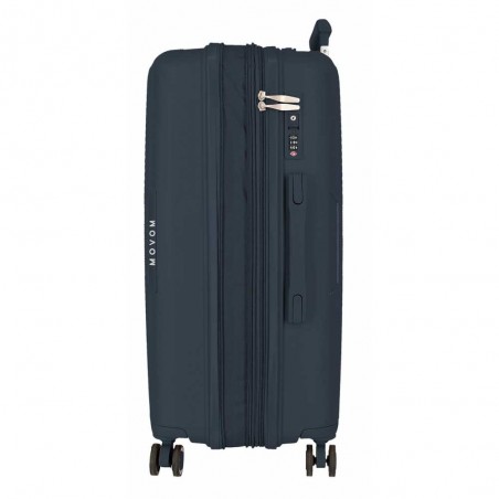 Valise soute 68cm extensible MOVOM "Inari" bleu marine | Bagage taille moyenne polypropylène pas cher