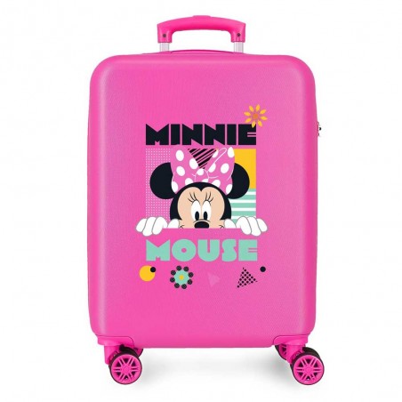 Valise cabine DISNEY Minnie "Geometric" rose vif | Bagage petit format enfant ado pas cher