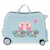 Valise trotteur ROLL ROAD "Pelican Love" bleu ciel | Bagage enfant fille ludique à chevaucher flamant rose Valise trotteur ROLL ROAD "Pelican Love" bleu ciel | Bagage enfant fille ludique à chevaucher flamant rose