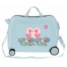 Valise trotteur ROLL ROAD "Pelican Love" bleu ciel | Bagage enfant fille ludique à chevaucher flamant rose Valise trotteur ROLL ROAD "Pelican Love" bleu ciel | Bagage enfant fille ludique à chevaucher flamant rose