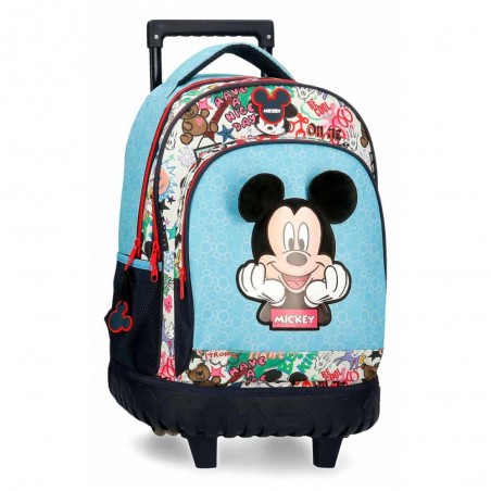 Sac à dos à roulettes DISNEY Mickey "Be Cool" | Sac scolaire trolley garçon solide pas cher