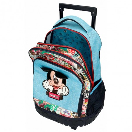 Sac à dos à roulettes DISNEY Mickey "Be Cool" | Sac scolaire trolley garçon solide pas cher