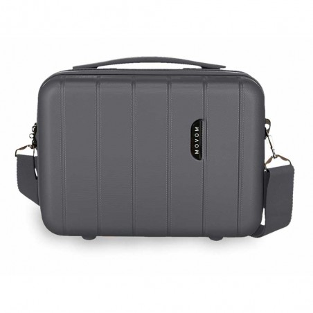 Vanity case MOVOM "Wood" gris anthracite | Beauty case rigide femme pas cher