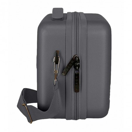 Vanity case MOVOM "Wood" gris anthracite | Beauty case rigide femme pas cher