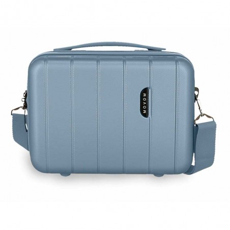 Vanity case MOVOM "Wood" bleu silver | Beauty case rigide femme pas cher