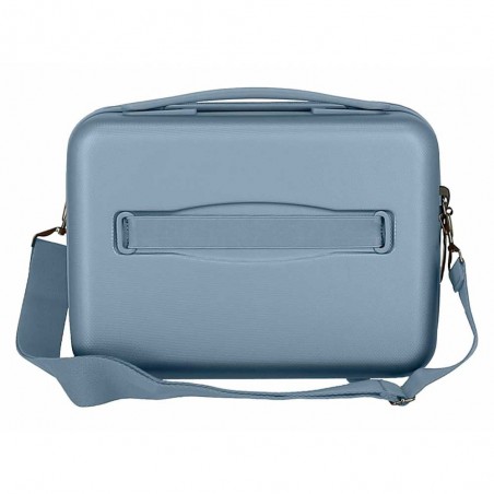 Vanity case MOVOM "Wood" bleu silver | Beauty case rigide femme pas cher