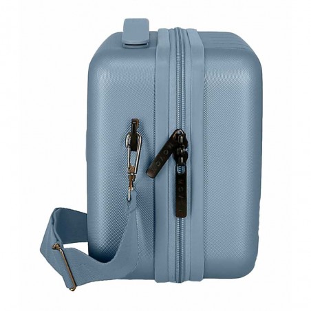 Vanity case MOVOM "Wood" bleu silver | Beauty case rigide femme pas cher