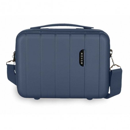 Vanity case MOVOM "Wood" bleu marine | Beauty case rigide femme pas cher