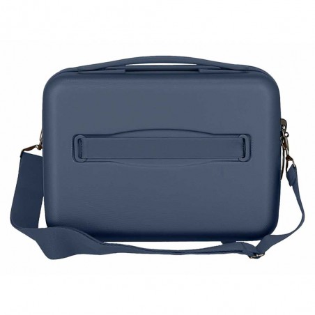 Vanity case MOVOM "Wood" bleu marine | Beauty case rigide femme pas cher