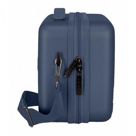 Vanity case MOVOM "Wood" bleu marine | Beauty case rigide femme pas cher