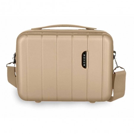 Vanity case MOVOM "Wood" champagne | Beauty case rigide femme pas cher