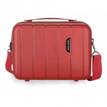 Vanity case MOVOM "Wood" rouge | Beauty case rigide femme pas cher