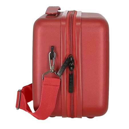 Vanity case MOVOM "Wood" rouge | Beauty case rigide femme pas cher