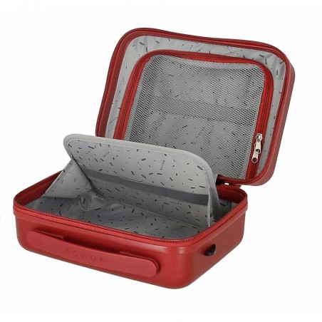 Vanity case MOVOM "Wood" rouge | Beauty case rigide femme pas cher