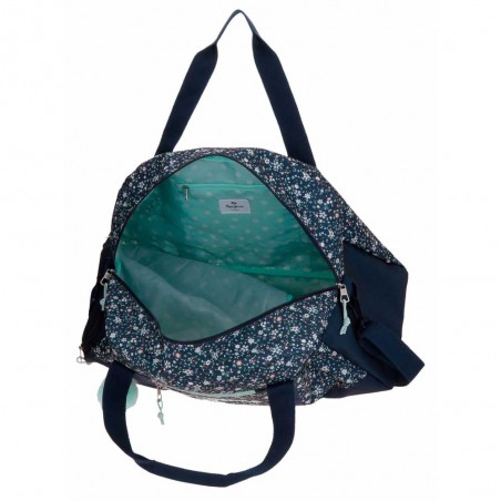 Sac de voyage PEPE JEANS "Alenka" | Sac de sport femme ado fille motif fleuri style liberty marque tendance pas cher