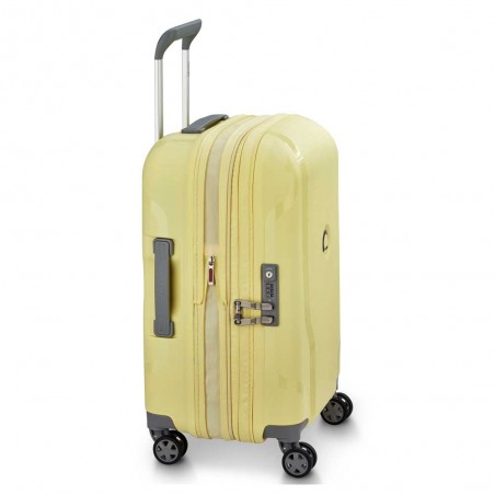 DELSEY | Valise cabine extensible "Clavel" jaune pâle | Bagage matière recyclé léger robuste