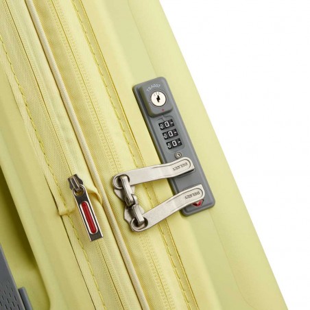DELSEY | Valise cabine extensible "Clavel" jaune pâle | Bagage matière recyclé léger robuste