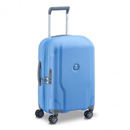 DELSEY | Valise cabine extensible "Clavel" bleu lavande | Bagage matière recyclé léger robuste