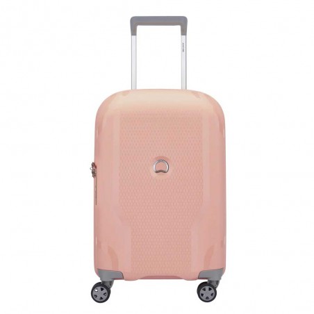 DELSEY | Valise cabine extensible "Clavel" rose pivoine | Bagage matière recyclé léger robuste