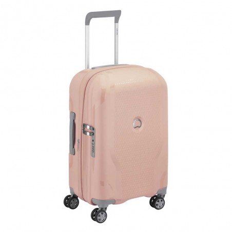 DELSEY | Valise cabine extensible "Clavel" rose pivoine | Bagage matière recyclé léger robuste