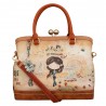 Sac à main anses courtes ANEKKE "Peace & Love" camel | Sac femme original pas cher Sac à main anses courtes ANEKKE "Peace & Love" camel | Sac femme original pas cher