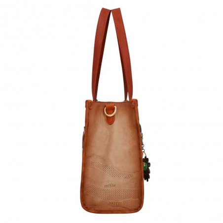 Sac porté épaule ANEKKE "Peace & Love" camel | Sac femme original pas cher