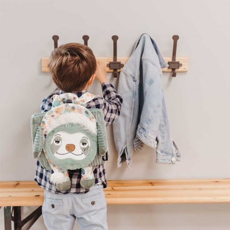 Sac à dos velours LES DÉGLINGOS "Chillos le paresseux" | Sac enfant crèche et loisirs original Sac à dos velours LES DÉGLINGOS "Chillos le paresseux" | Sac enfant crèche et loisirs original