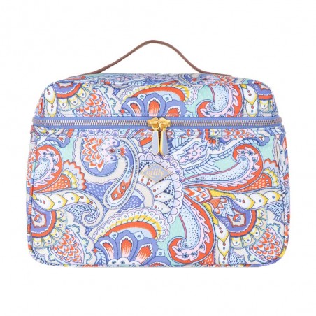 Vanity case OILILY "Coco" Paisley wedgewood | Beauty case grande trousse de toilette femme qualité originale