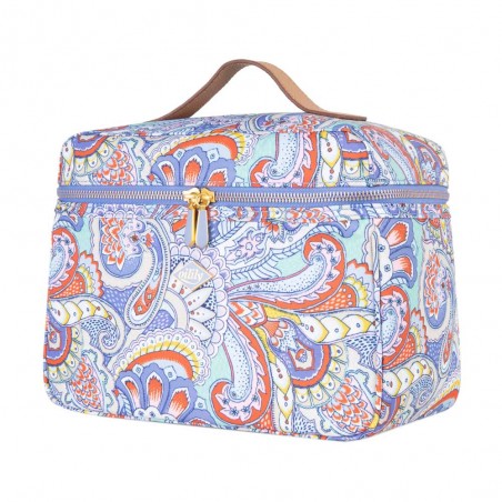 Vanity case OILILY "Coco" Paisley wedgewood | Beauty case grande trousse de toilette femme qualité originale