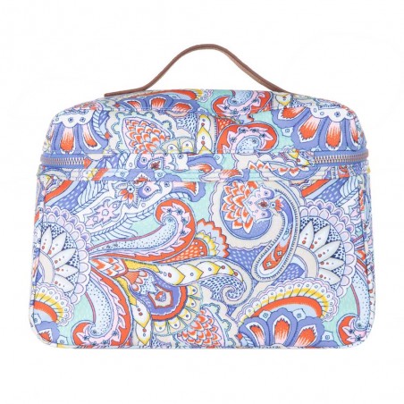 Vanity case OILILY "Coco" Paisley wedgewood | Beauty case grande trousse de toilette femme qualité originale