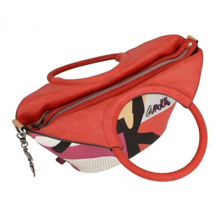 Sac à main forme trapèze ANEKKE "Fashion" | Grand sac design femme original rouge