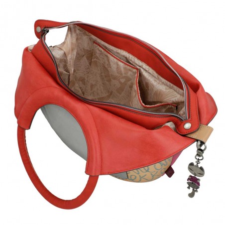 Sac à main forme trapèze ANEKKE "Fashion" | Grand sac design femme original rouge