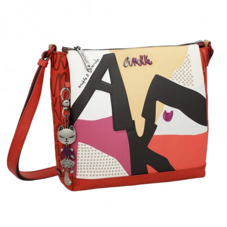 Sac bandoulière 3 cpts ANEKKE "Fashion" | Sac femme porté croisé design original rouge Sac bandoulière 3 cpts ANEKKE "Fashion" | Sac femme porté croisé design original rouge