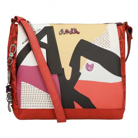 Sac bandoulière 3 cpts ANEKKE "Fashion" | Sac femme porté croisé design original rouge Sac bandoulière 3 cpts ANEKKE "Fashion" | Sac femme porté croisé design original rouge