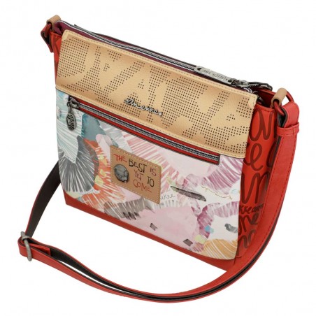 Sac bandoulière 3 cpts ANEKKE "Fashion" | Sac femme porté croisé design original rouge Sac bandoulière 3 cpts ANEKKE "Fashion" | Sac femme porté croisé design original rouge