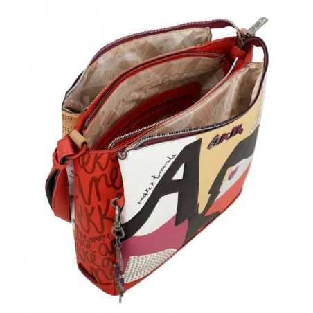 Sac bandoulière 3 cpts ANEKKE "Fashion" | Sac femme porté croisé design original rouge Sac bandoulière 3 cpts ANEKKE "Fashion" | Sac femme porté croisé design original rouge