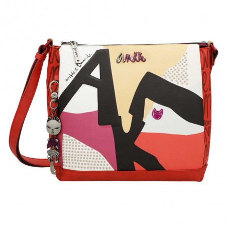 Sac bandoulière 3 cpts ANEKKE "Fashion" | Sac femme porté croisé design original rouge Sac bandoulière 3 cpts ANEKKE "Fashion" | Sac femme porté croisé design original rouge