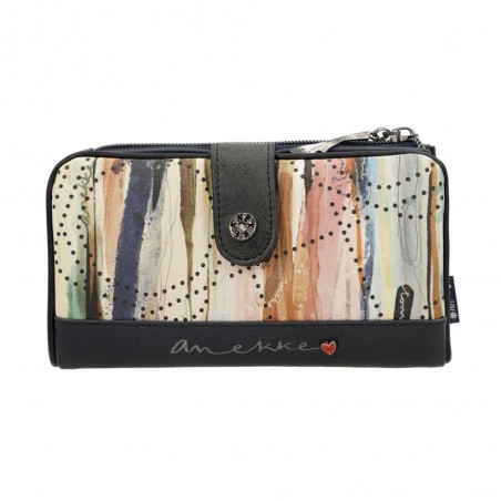 Portefeuille souple ANEKKE "Studio" marine GM | Porte-cartes femme original grand format pas cher Portefeuille souple ANEKKE "Studio" marine GM | Porte-cartes femme original grand format pas cher
