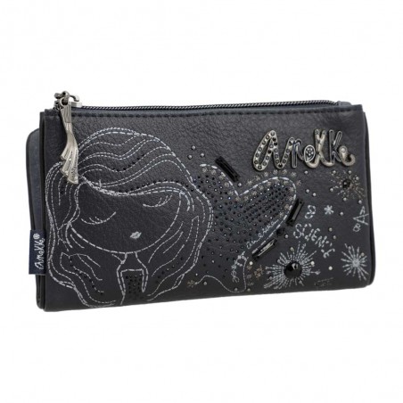 Portefeuille souple ANEKKE "Studio" marine GM | Porte-cartes femme original grand format pas cher Portefeuille souple ANEKKE "Studio" marine GM | Porte-cartes femme original grand format pas cher