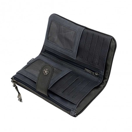 Portefeuille souple ANEKKE "Studio" marine GM | Porte-cartes femme original grand format pas cher Portefeuille souple ANEKKE "Studio" marine GM | Porte-cartes femme original grand format pas cher