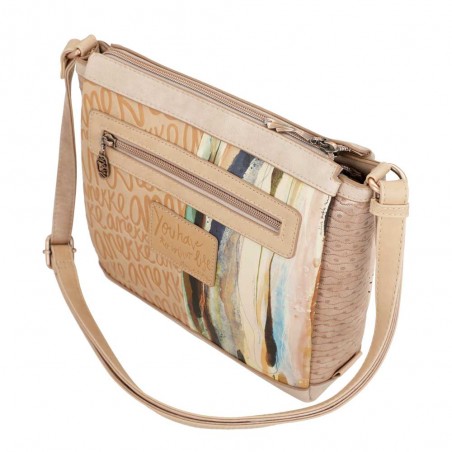 Sac bandoulière 3 cpts ANEKKE "Studio" beige | Sac femme porté croisé original nouvelle collection Sac bandoulière 3 cpts ANEKKE "Studio" beige | Sac femme porté croisé original nouvelle collection