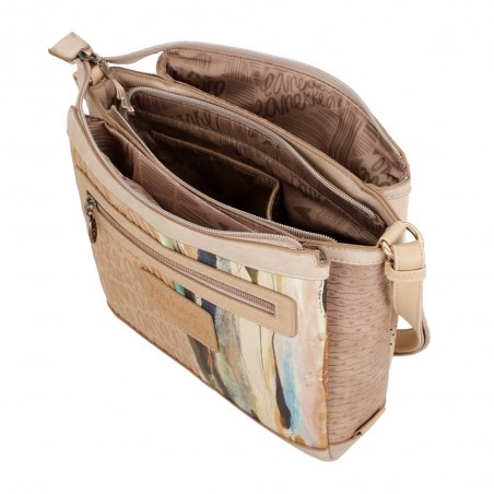 Sac bandoulière 3 cpts ANEKKE "Studio" beige | Sac femme porté croisé original nouvelle collection Sac bandoulière 3 cpts ANEKKE "Studio" beige | Sac femme porté croisé original nouvelle collection