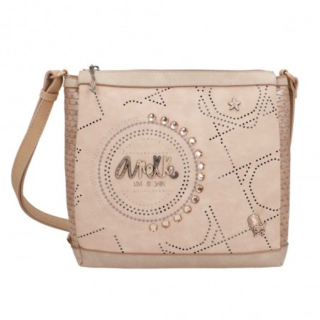 Sac bandoulière 3 cpts ANEKKE "Studio" beige | Sac femme porté croisé original nouvelle collection