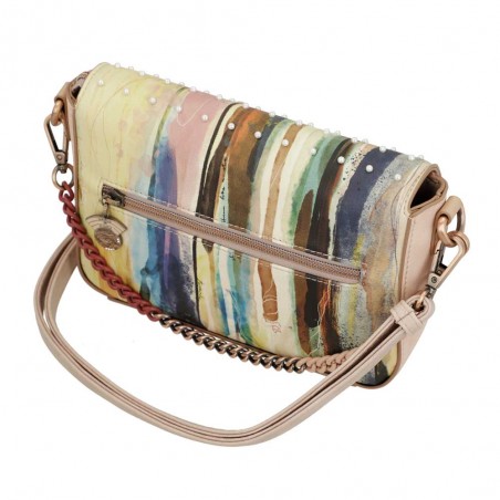 Sac bandoulière à rabat ANEKKE "Studio" beige | Sac femme porté épaule croisé original Sac bandoulière à rabat ANEKKE "Studio" beige | Sac femme porté épaule croisé original