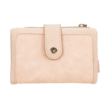 Portefeuille compact souple ANEKKE "Studio" beige PM | Porte-cartes et monnaie femme petit format pas cher