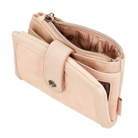 Portefeuille compact souple ANEKKE "Studio" beige PM | Porte-cartes et monnaie femme petit format pas cher