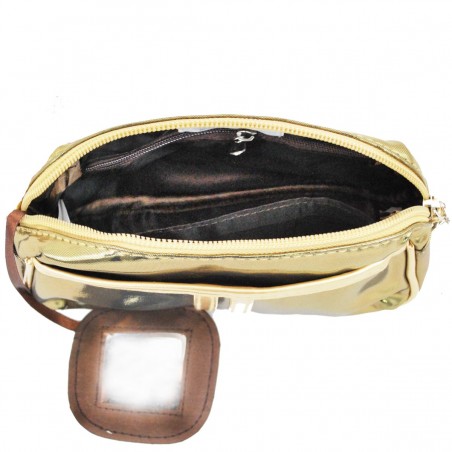 Trousse à maquillage BENZI or | Trousse de toilette femme avec miroir doré pas cher Trousse à maquillage BENZI or | Trousse de toilette femme avec miroir doré pas cher