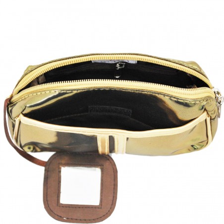 Trousse à maquillage BENZI or | Trousse de toilette femme avec miroir doré pas cher Trousse à maquillage BENZI or | Trousse de toilette femme avec miroir doré pas cher