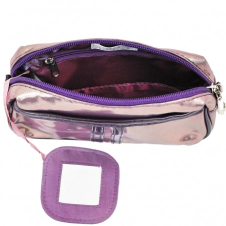 Trousse à maquillage BENZI violet | Trousse de toilette femme avec miroir pas cher