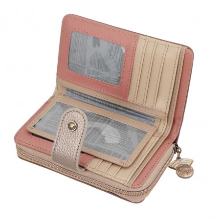 Portefeuille compact zippé ANEKKE "Stars" | Porte-cartes et monnaie femme original pratique et pas cher